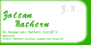 zoltan mathern business card